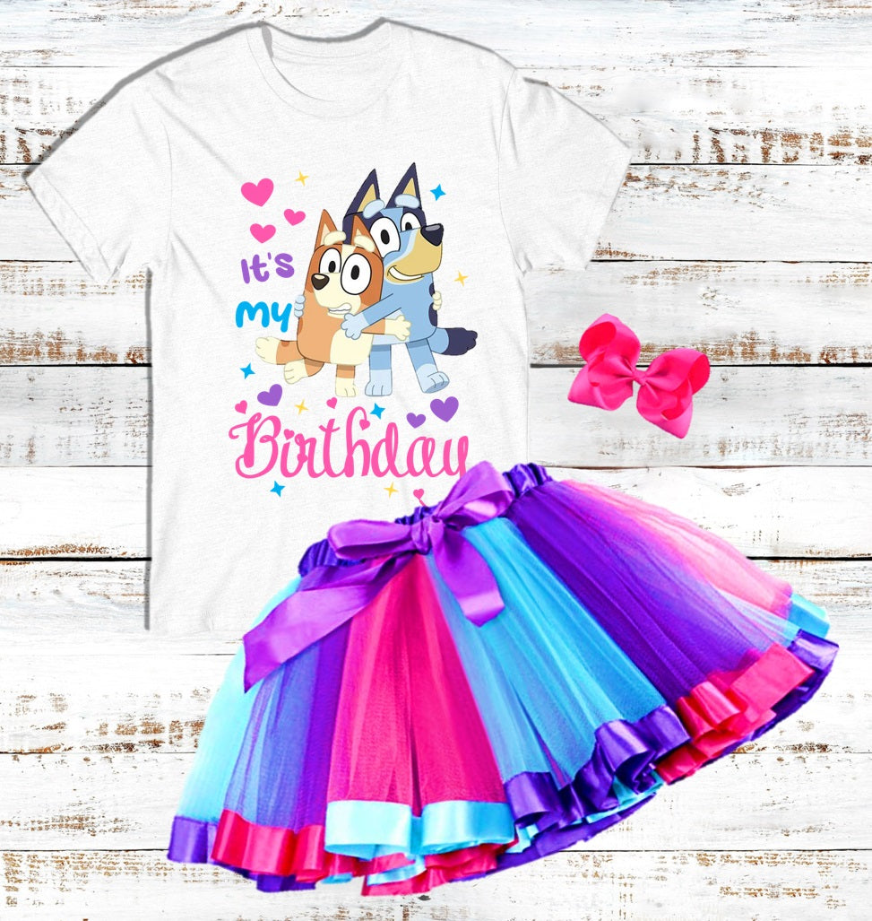 Bluey and Bingo Birthday Outfit for Girl - Ribbon Tutu – Girly Girl Tutus