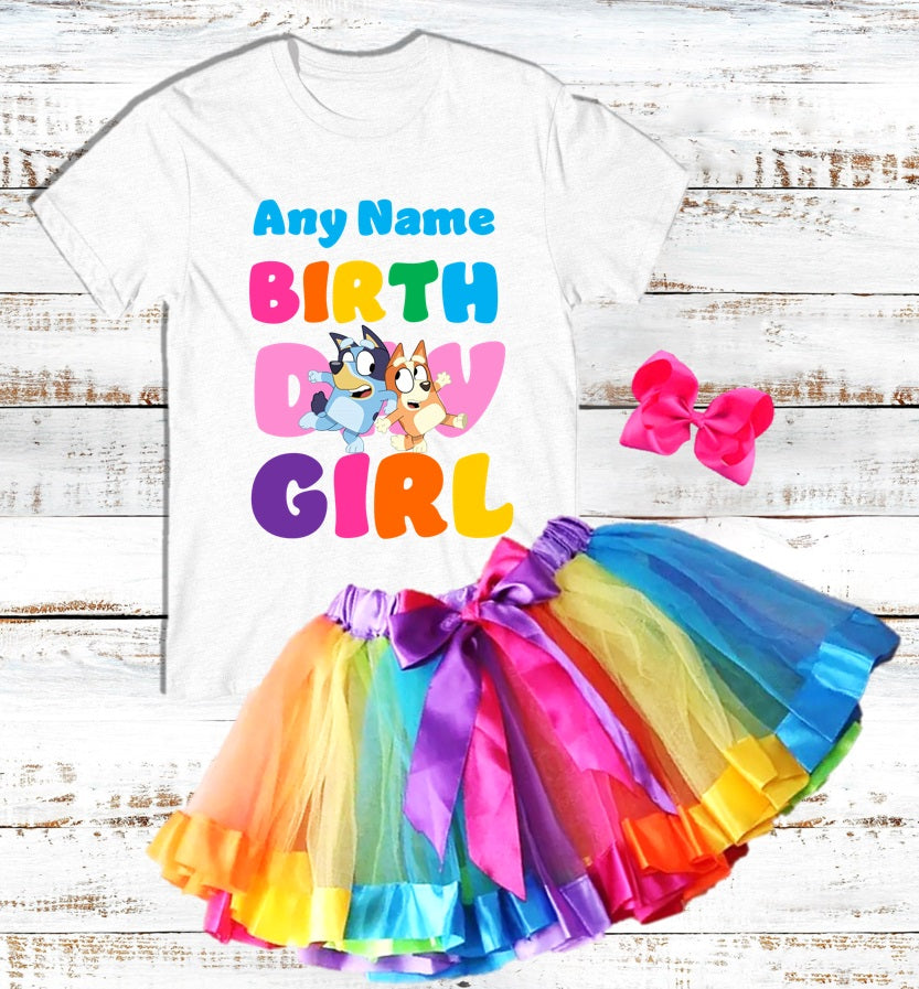 BL05 - Bluey and Bingo Birthday Custom Rainbow Fancy Tutu Outfit Set D –  Sweet Tutus