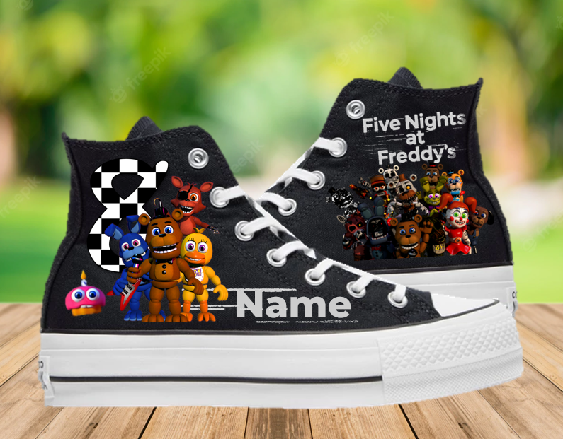 FNAF Five Nights at Freddy's Birthday Custom Name Black Kids High
