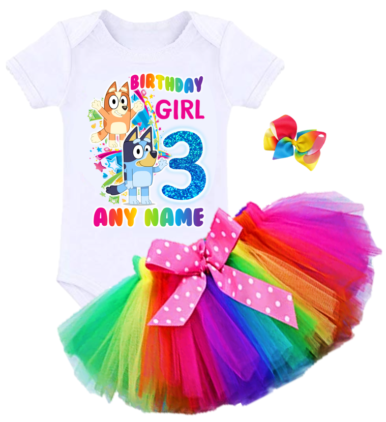 Bluey and Bingo Birthday Outfit for Girl - Ribbon Tutu – Girly Girl Tutus