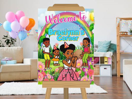 Gracies Corner Birthday Party DIGITAL Welcome Sign Poster - 16x20 or 18x24 - DIY Download File - You Print