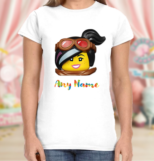 Legoland Lego Movie Lucy Wyldstyle Head Family Vacation Trip Custom Name White T Shirt or Baby Onesie