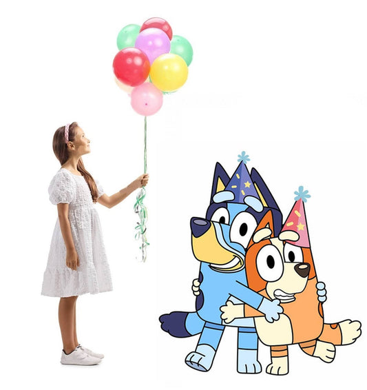 Bluey & Bingo Hats Birthday Party Baby Shower Life Size Cardboard Cutout Yard Sign Prop Stand