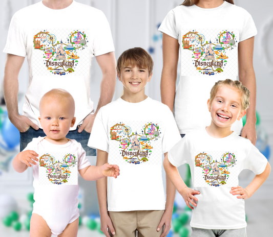 Disneyland Mickey Ears Characters Family Vacation Trip White T Shirts - Pick your PACK SIZE