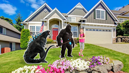 Godzilla x Kong Characters Birthday Party Baby Shower Life Size Cardboard Cutout Yard Sign Prop Stand