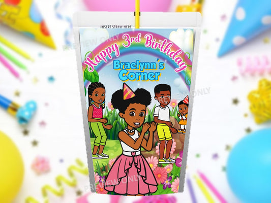 Gracies Corner Birthday Party DIGITAL Juice Pouch Labels - 3.5x5 - DIY Download File - You Print