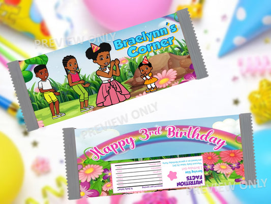 Gracies Corner Birthday Party DIGITAL Chocolate Candy Wrapper - 8.5x11 - DIY Download File - You Print