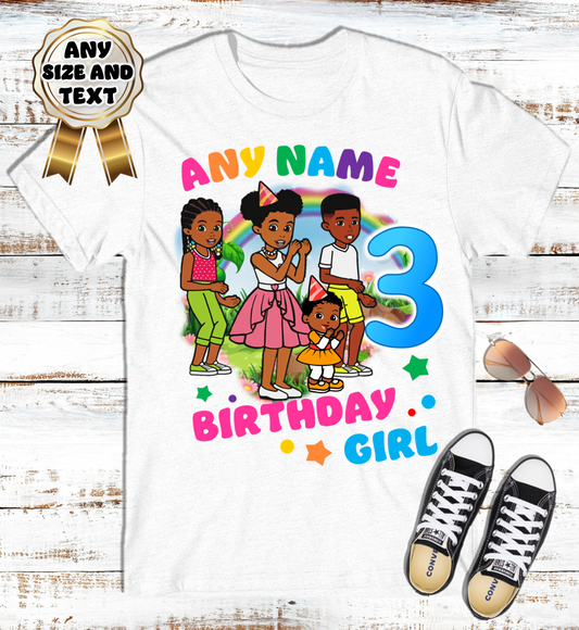 Gracie's Corner Kids Birthday Custom Name White T Shirt or Baby Onesie