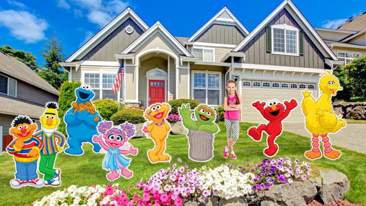 Sesame Street Characters Birthday Party Baby Shower Life Size Cardboard Cutout Yard Sign Prop Stand